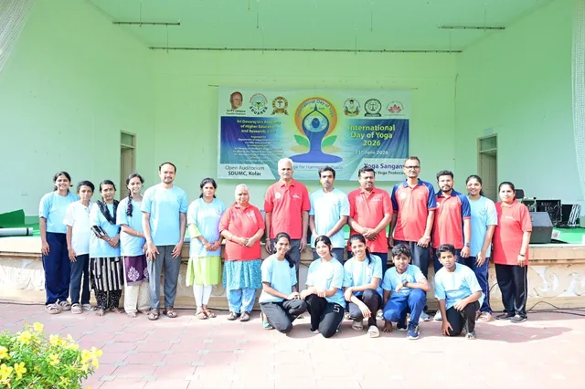 Group photograph at an International Day of Yoga event